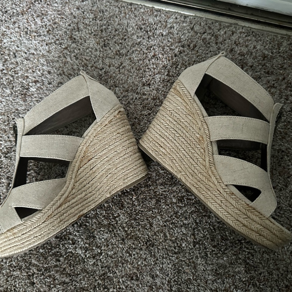 Women's Beige Wedge Sandals